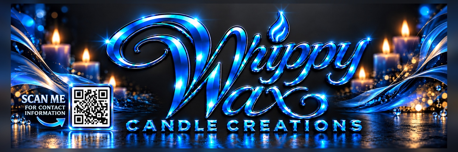 Whippy Wax Candle Creations blue chrome logo